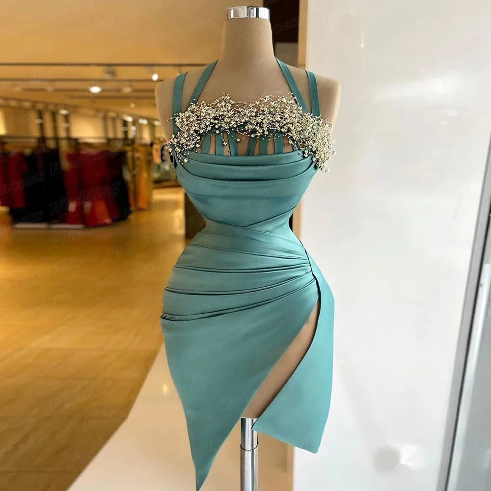 Gorgeous Cocktail Party Gown For Woman Cap Sleeve Satin Sexy Short Prom Dresses Celebrity Gala 2023 Custom Vestidos De Fiesta