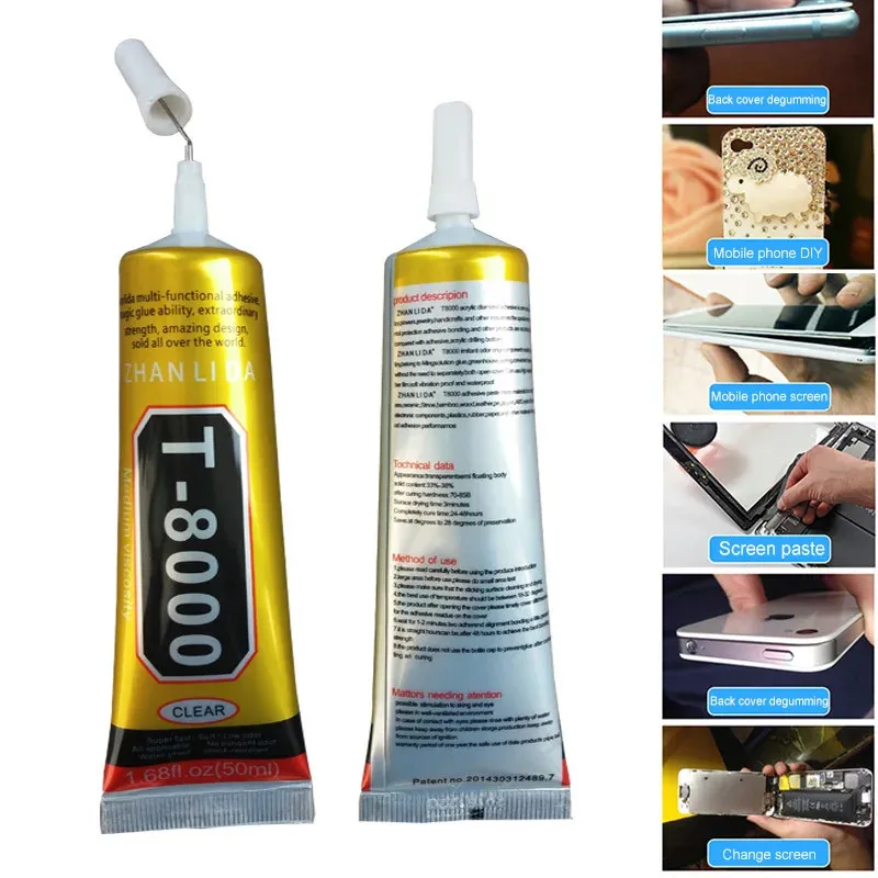 T8000 15ml Multipurpose Adhesive Rhinestone DIY Phone Screen Frame Epoxy Resin Sealant Super Sturdy Liquid Glue T8000 Nail Gel