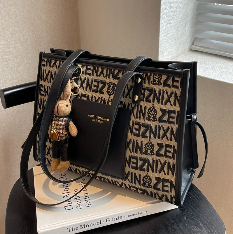 Big Women's 2024 New Fashion Shoulder Women's Large Capacity High Sense Work Commuter Bag Tote Bag