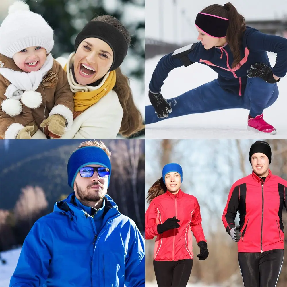 1Pcs Outdoor Sport Haar Schweiß Fleece Ohr Abdeckung Ohrenschützer Stirnband Winter Schweißband Ohr Wärmer Laufende Stirnband – Detail 15