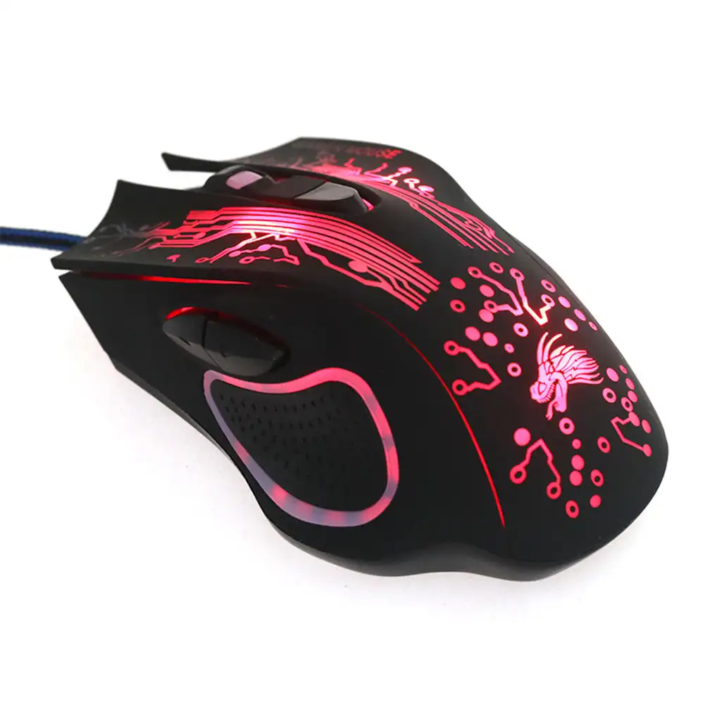 Colorful LED Computer Gaming Professional Ultra-precise For Dota 2 LOL Gamer Mo Ergonomic 2400 DPI USB Wired_voghion.com