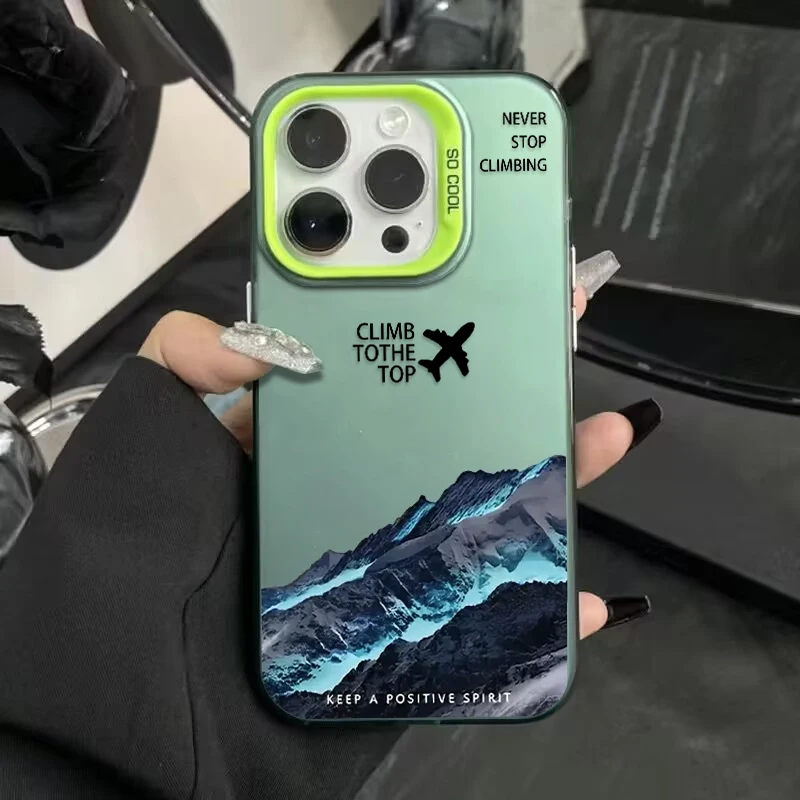 Luxury Mountain Peak Aircraft Shockproof Phone Case - Stylish and Durable Cover