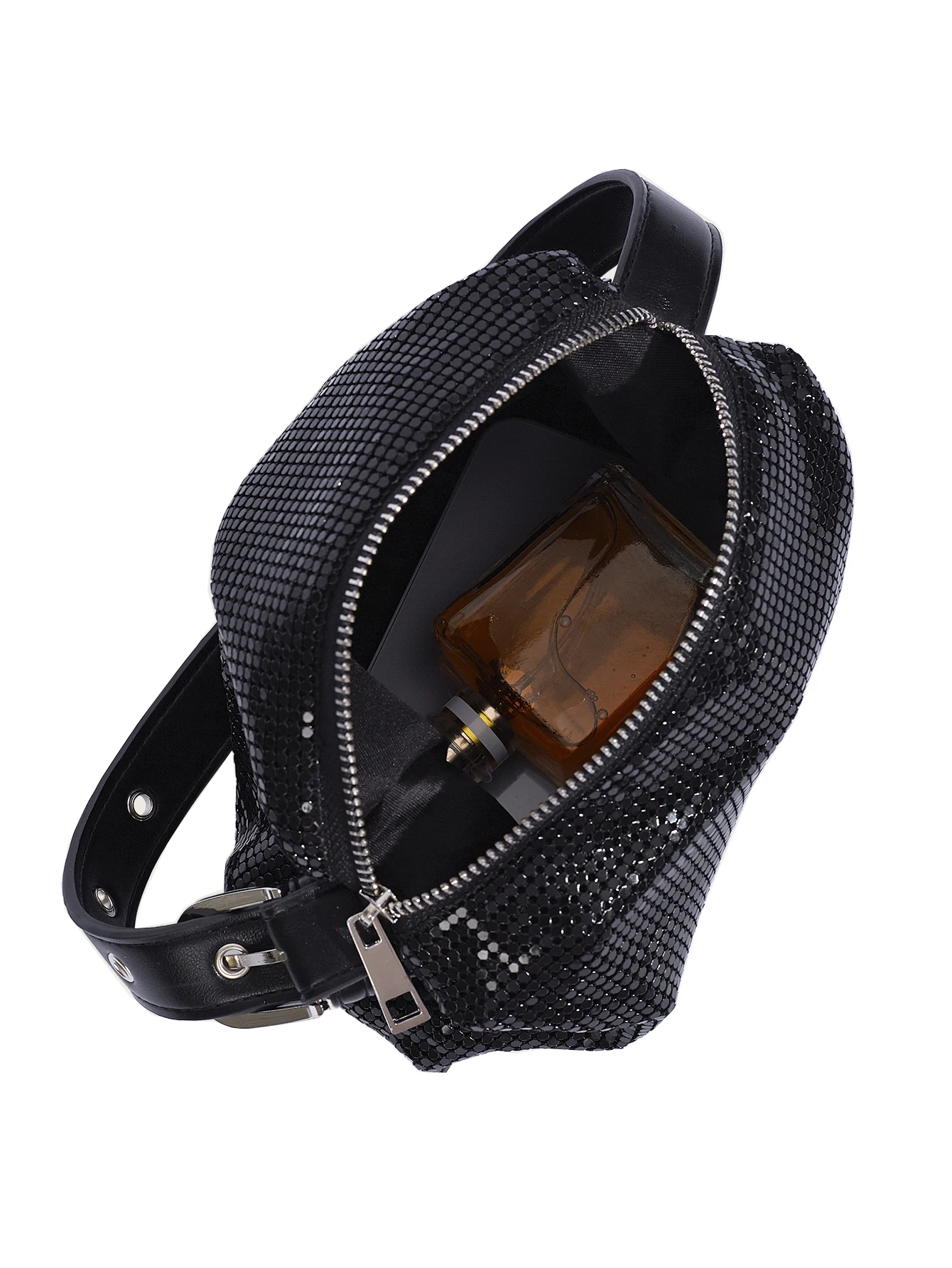 Modische Handtasche Reiß verschluss Umhängetasche mit verstellbarem Pu Schulter gurt lässige weiche Party tasche für Frauen Abend tasche – Detail 13