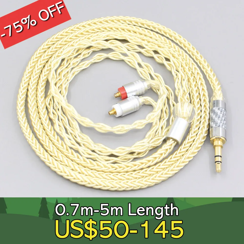 8 Core Gold Plated + Palladium Silver OCC Alloy Cable For Sony IER