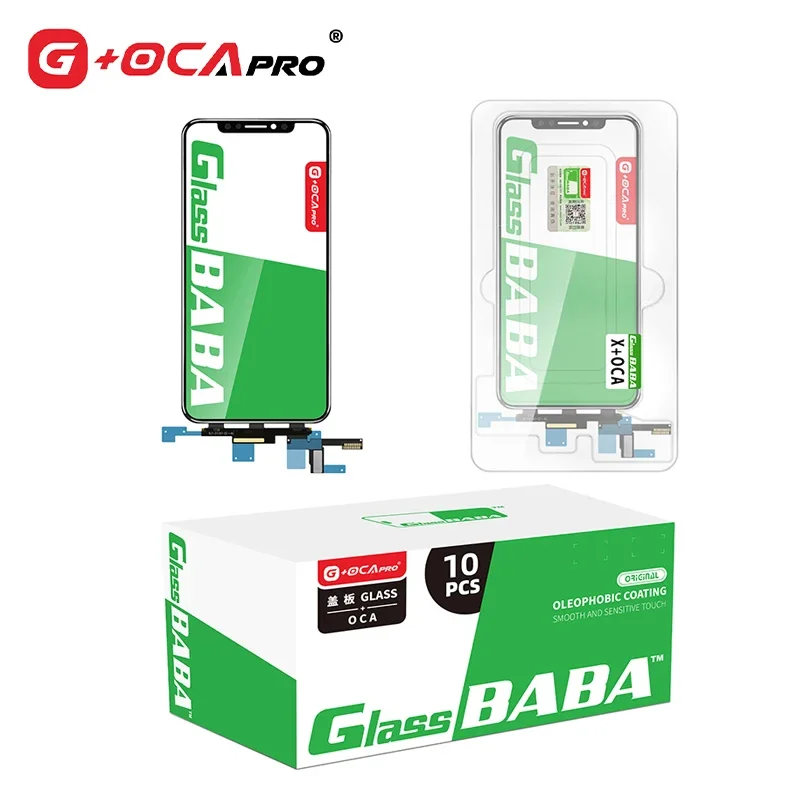 G+OCAPRO Glass BABA Touch Screen Glass with OCA for iPhone X Xs Max 11 12 Pro 11Pro Max Screen Outer Replacement