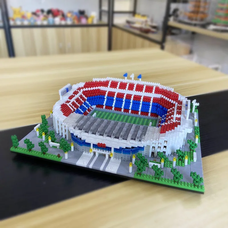 Madrid Soccer Stadium Micro Building Blocks Set - Desktop Decor Collectible