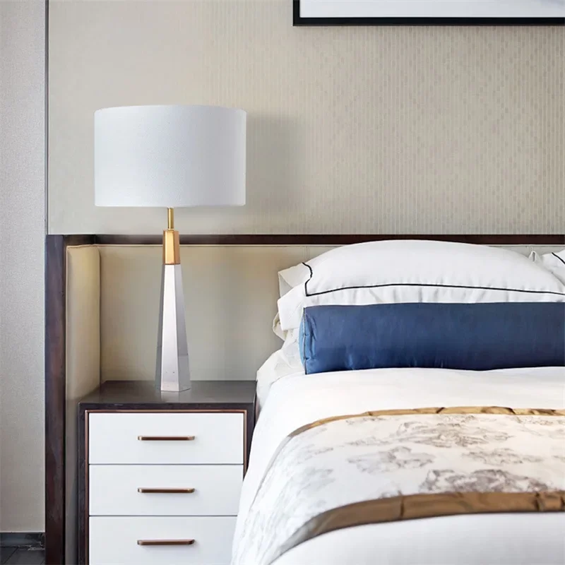

Modern Table Lamps For The Bedroom Design E27 White Crystal Desk Light Home LED Decorative For Foyer Bedside Office