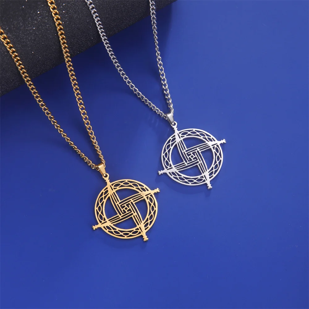Collana Con Ciondolo Croce Di Santa Brigida Irlandese - Placcata Argento 18''