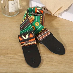 Luxury Woodgrain Leather Guitar Strap - Adjustable, Comfortable & Stylish (Multicolor)