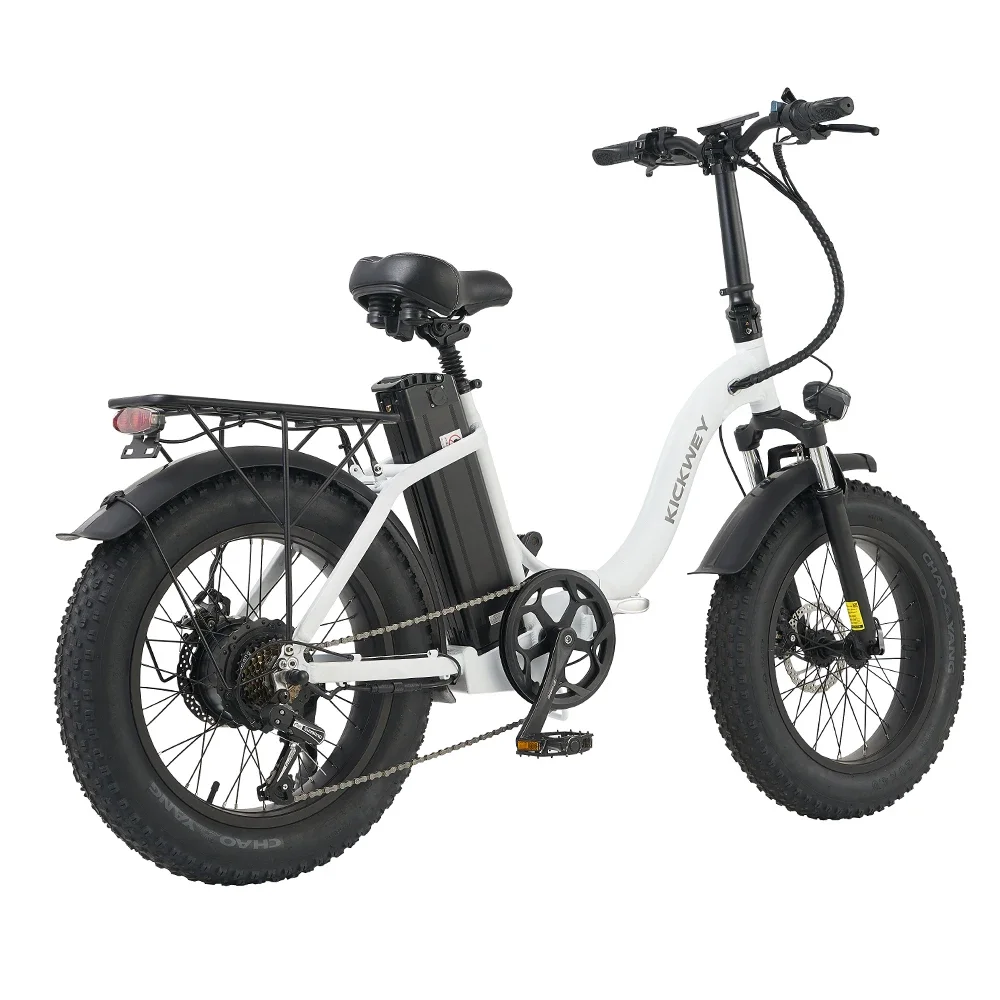 KICKWEY L20 Electric Bicycle 1000W Fatbike Folding Ebike 20 Inch MTB Snow Bike with 20AH Battery 50KM/H Electric Bike electric bike electric bicycle