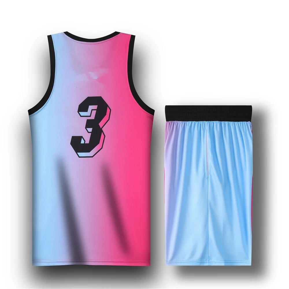 Men's sports kit Basketball Jerseys Short sleeve uniform training Vest and shorts 24 25 WADE 3 Fans Men and kids game team