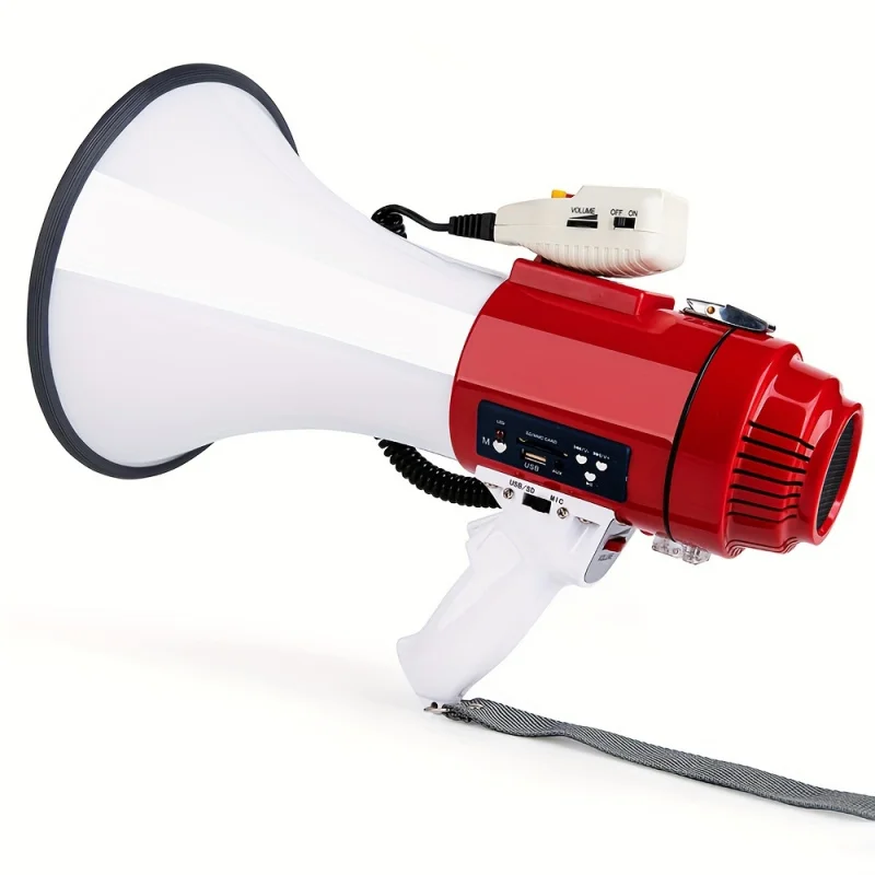 50-Watt Power Amplifier Speaker PA System, Featuring a Built-In Alarm,USB Flash Drive, And Recording Capability, Without Battery