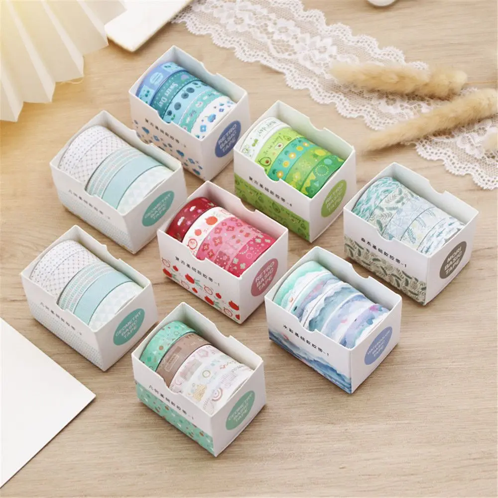 

5 Rolls/box Washi Tape Set Masking Tape Cute Scrapbooking Adhesive Tape School Stationery Supplies Decorative Tapes