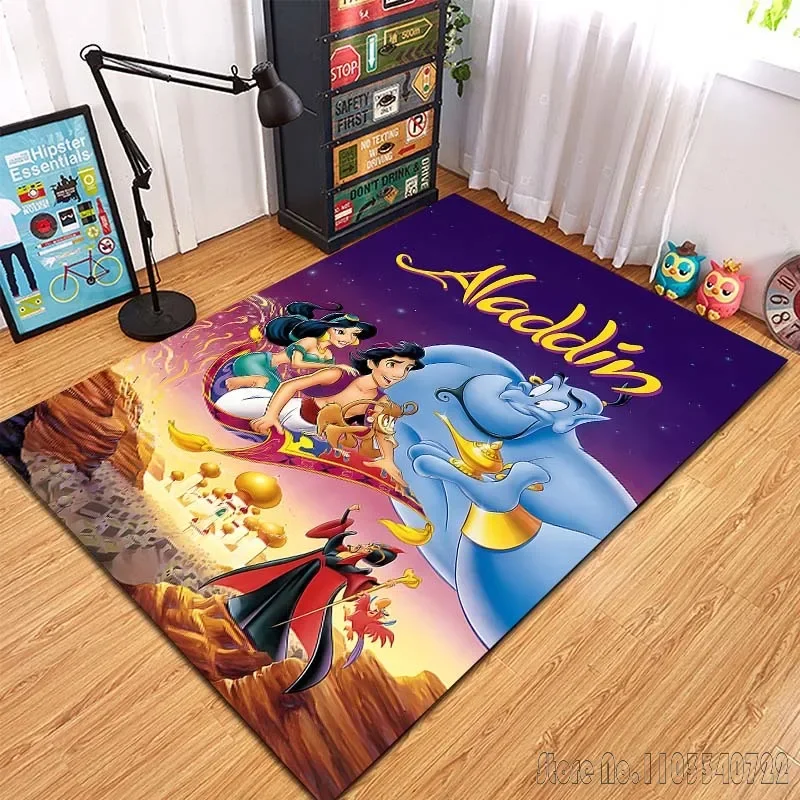 Aladdin Princess Jasmine Printing Carpet for Living Room Bedroom Kid's Room Home Decor Area Rug Non-slip Mat Sofa Mat 3