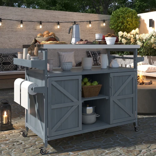 Rolling Patio Bar Cart 2