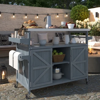 Rolling Patio Bar Cart 2