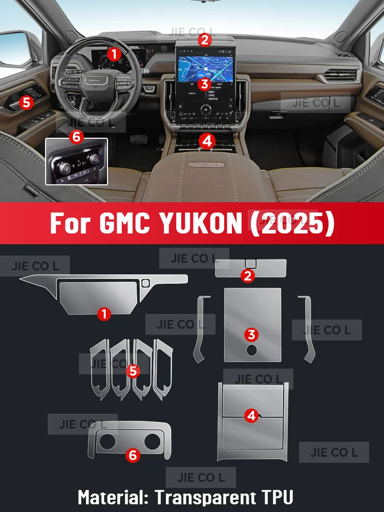 자동 중앙 제어 화면 TPU 내비게이션 긁힘 방지 내부 보호 필름 GPS GMC 유콘 2025용