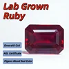 Lab Grown Ruby Emerald Cut Pigeon Blood Red High-quality DIY Charms Jewelry Making Main Materials Selectable AGL Certificate