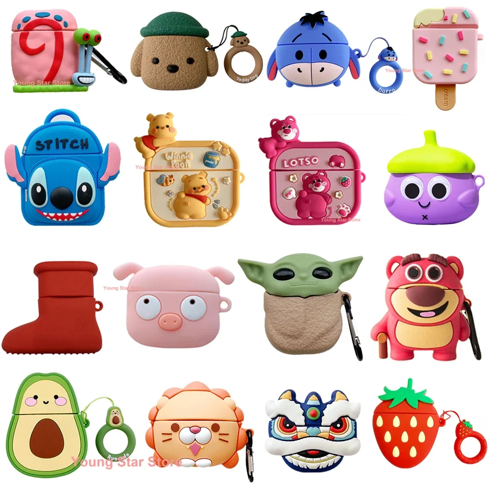 3D Case for Apple AirPods 1 2 3 Pro Case for AirPods Pro2 Cute Cartoon Cover Earphone Protective Case Earphones Accessories