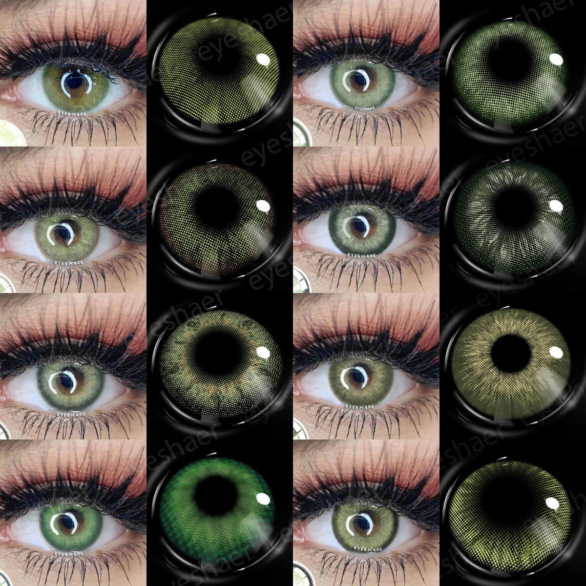 EYESHARE 2pcs Colored Contact Lenses Green Eyes Contacts Lenses Natural Colorful Eyes Contact Lenses Beauty Makeup Color Lenses