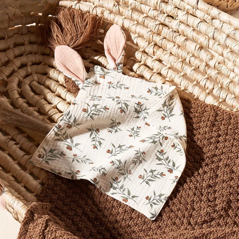 Baby Saliva Towels Cartoon Print Muslin Hand Face Wipes Newborn Bib Kids Handkerchief Toddler Soft Washcloth Burp Cloth