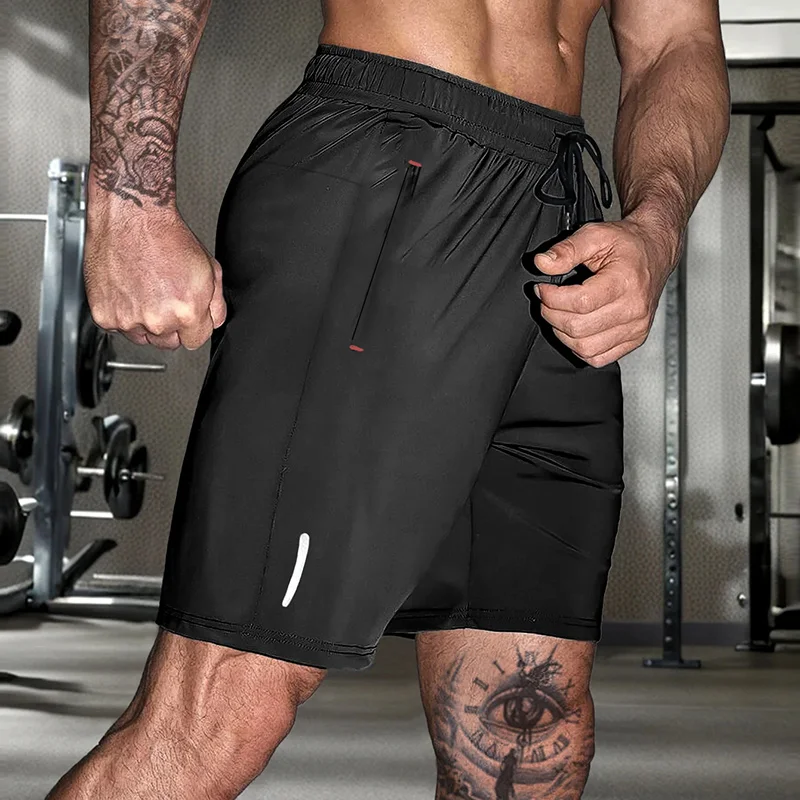 Heiß begehrte lässige Herren-Shorts, schnelltrocknend, Sommer-Fitness-Shorts, leicht, atmungsaktiv, elastischer Bund, Oversize-Boxershorts – Detail 4