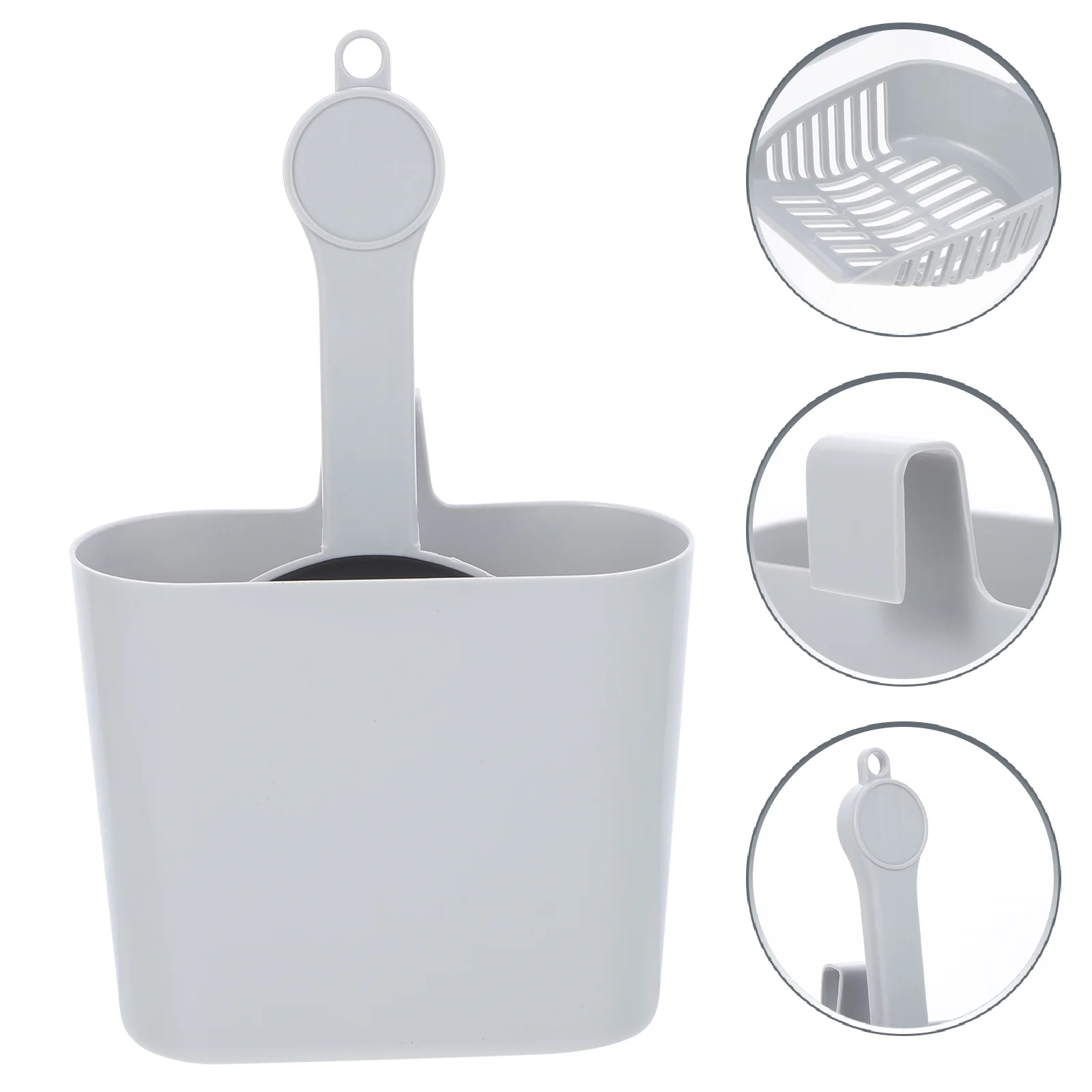 

Portable Cat Kitten Litter Scoop Pet Sand Shovel and Storage Barrel Cleaning Shovel Tool Set Cleaning Accessories(Grey)