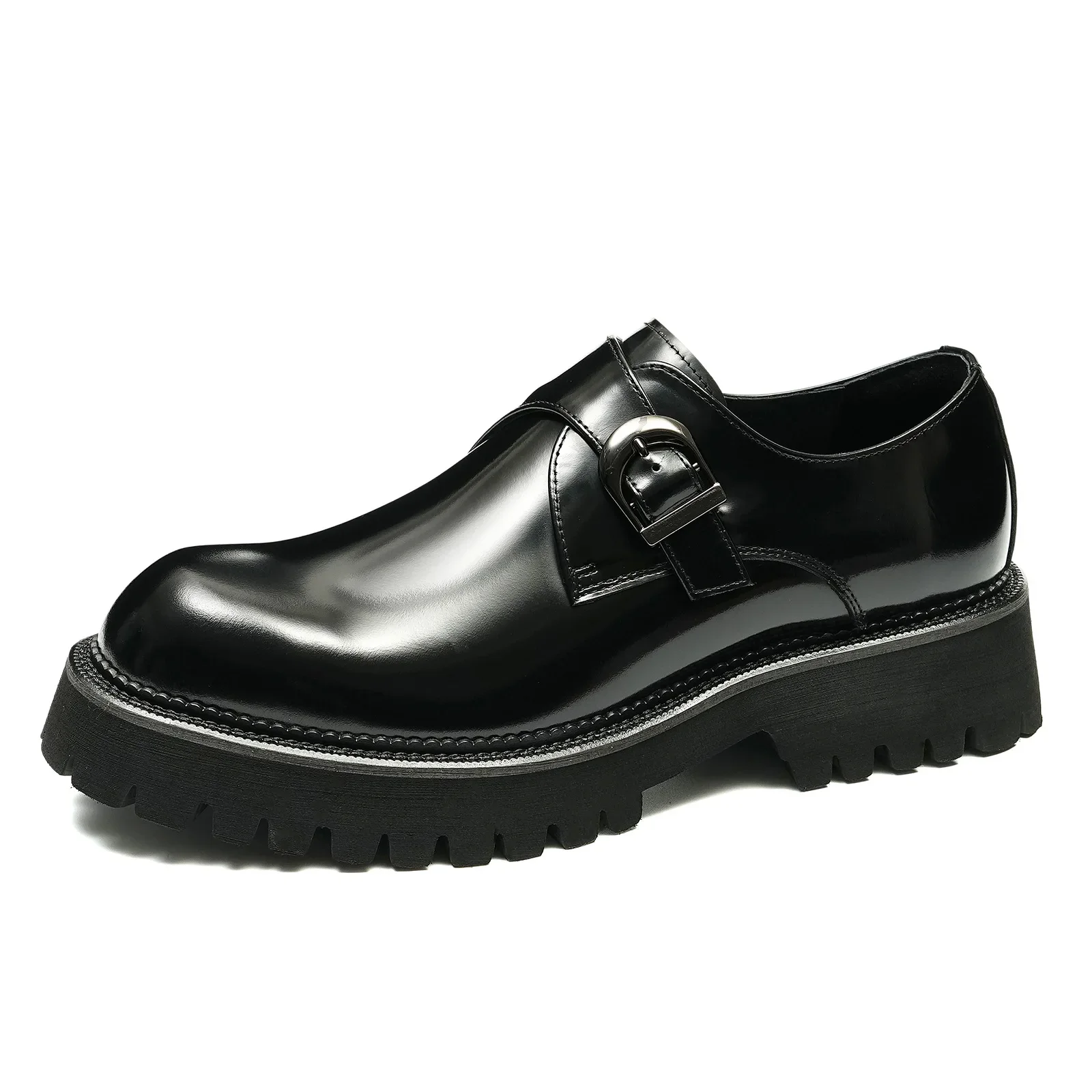 Italian Patent Leather Mens Dress Shoes Luxury Brand Handmade Fashion Platform Elegant Genuine Leather Wedding Oxfords Shoes