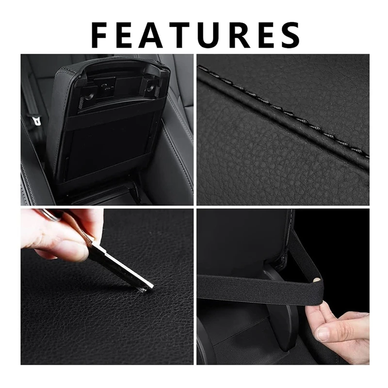 Armrest Cover Carbon Fiber Look For GMC – Center Console Pad, Red Stitching, Embroidery Car Armrest Pad Embroidery - Foto 11