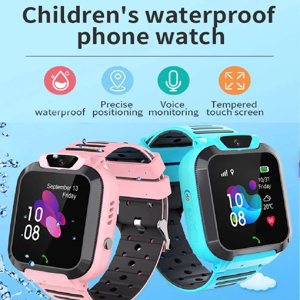 Smart Watch Children SOS Call LBS Tracker Location Sim Card Phone Watch Camera Voice Chat IP67 Waterproof Smartwatch Kids Gifts