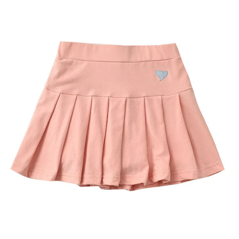 Children Skirts Girls Skirt Embroidered Heart Design Pleated Safety Pants Design