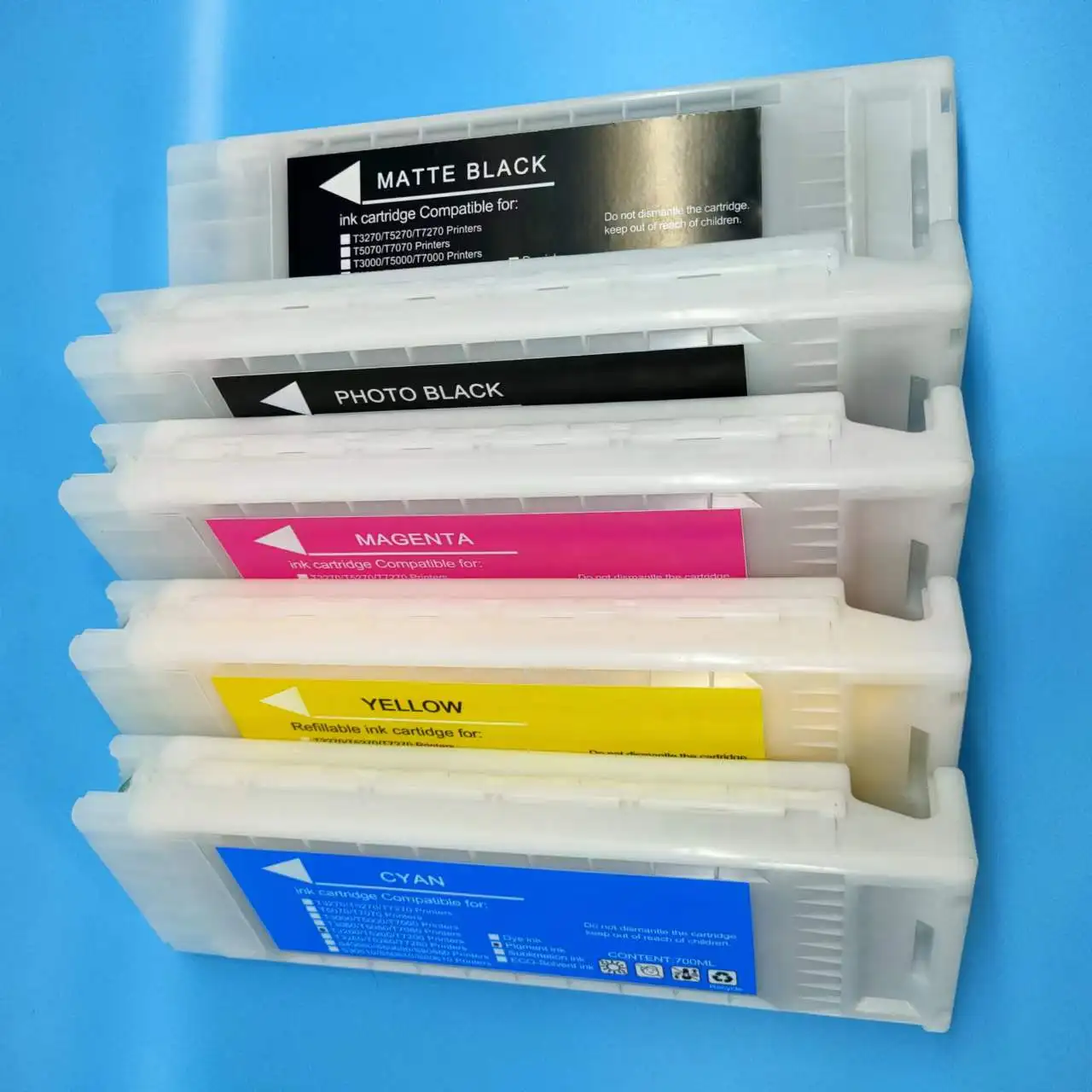 Cartucho de Tinta 700ml Compatível para Epson T3000 T3200 T5000 T5200 T7000 T7200 com Tinta Pigmento T6941 T6942 T6943 T6944 T6945