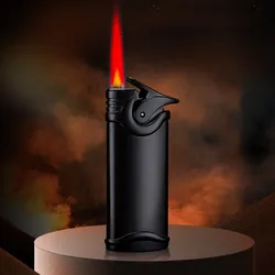 HOT Windproof Butane Gas Direct Injection Flame High Power Metal Lighter Outdoor Barbecue Kitchen Cigar Torch Lighter Men's Gift