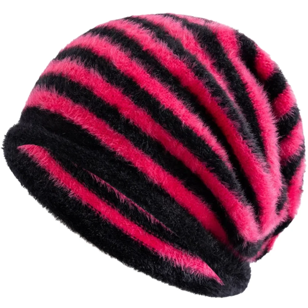 Heißer Verkauf Mode Frau Slouchy Beanie Casual Streifen Design Y2K Winter Hüte Für Frauen – Detail 17