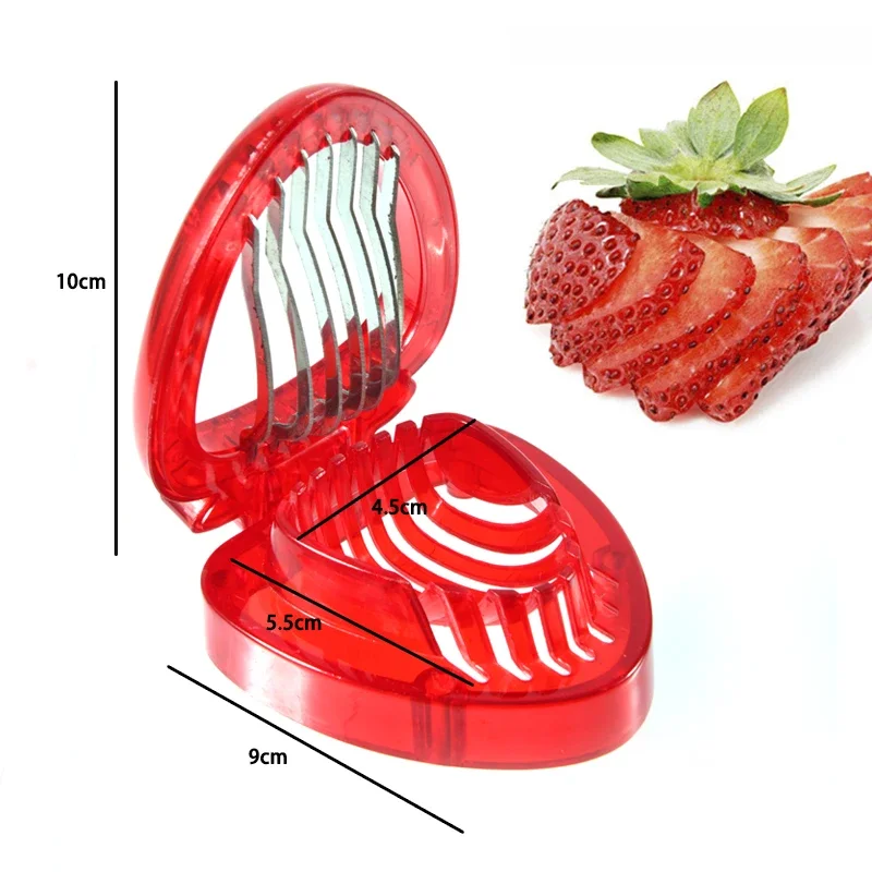 1pc/ 2pcs Kitchen Fruit Gadget Tools Strawberry Slicer Cutter Strawberry Corer Huller Leaf Stem Remover