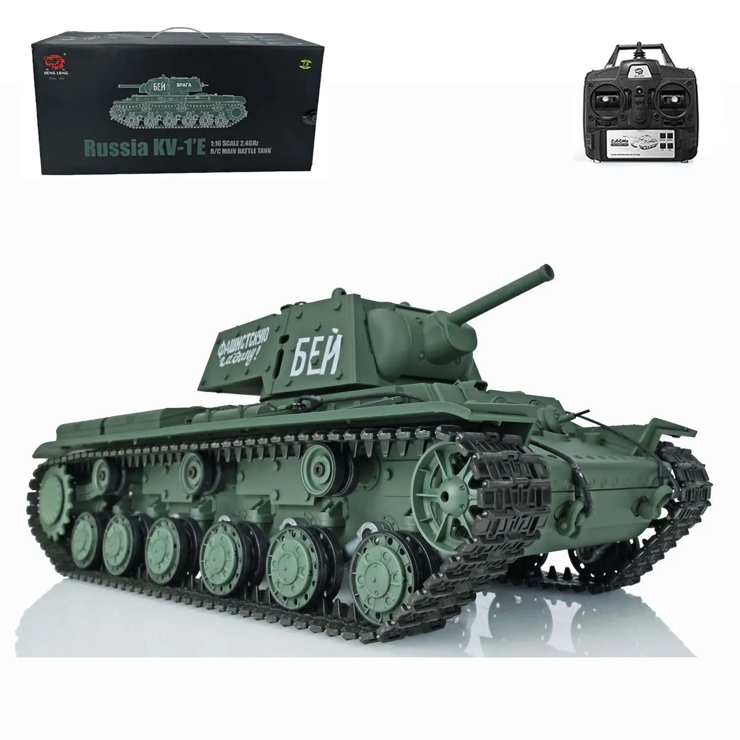 TK-7.0 2.4G Henglong 1/16 스케일 7.0 플라스틱 Ver 소련 KV-1 RTR RC 탱크 모델 3878 녹색 큰부리새 장난감 육군 라디오 자동차 TH17461-SMT4