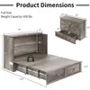 Murphy Bed, Cabinet Bed with Charging Station Large Storage Drawer for Home Office or Room, Hideaway Full Foldable Platform Bed 2