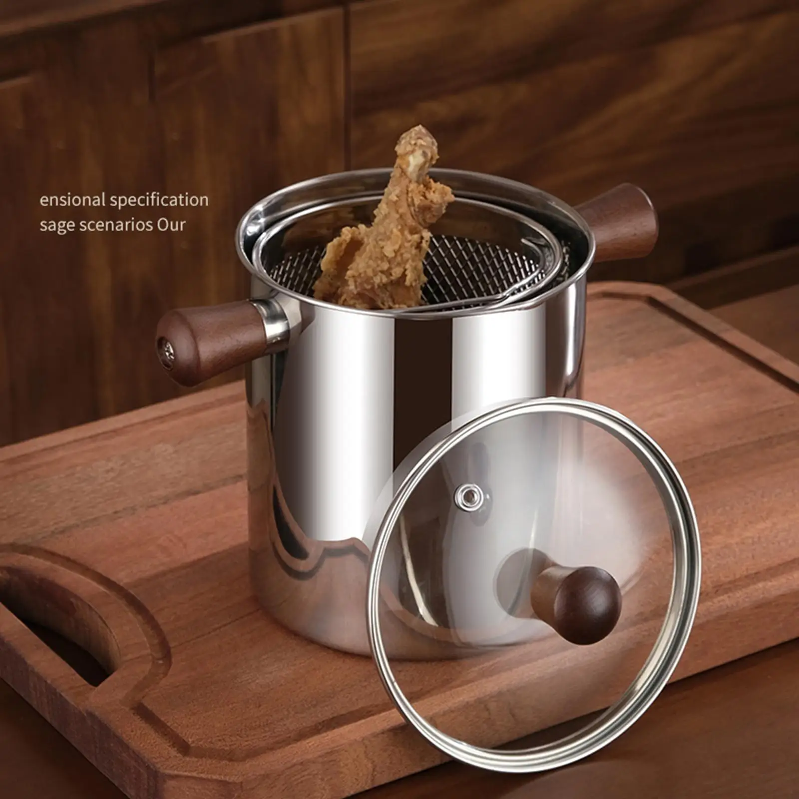 Stainless Steel Small Deep Fryer Pot ,Deep Frying Pot ,Stainless Steel Cookware Mini Deep Fryer,