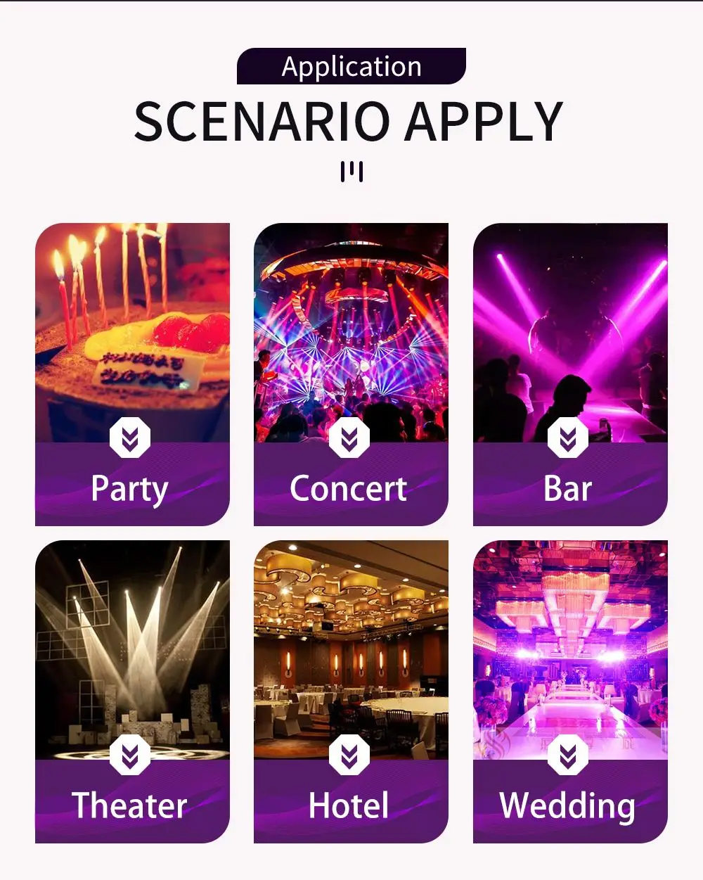 Description Picture 6 of item4PCS LED Wash Zoom 36x18W 6IN1 RGBWA+UV Moving Head Lighting Button Version Professional DMX Controller Club Disco Party Light