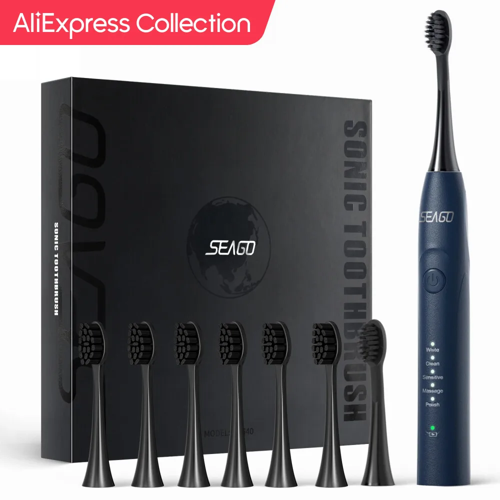 Aliexpress Collection Seago Sonic Spazzolino Elettrico Due Motori Nucleo Magnetico Igiene Orale Smart Adult Timer Brush Impermeabile
