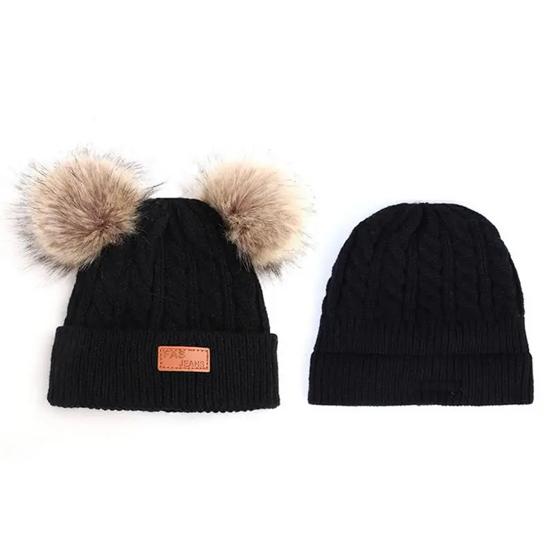 Toddler Girl Hat Pompom Toddler Beanies Knit Winter Hat Caps Comfortable Warm Stretchy Kids Beanie Hats For Boys Girls