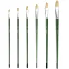 Yutiars 6pcs Professional Hog Bristle Filbert Oil Paint Brushes Set, Long Wooden Handle Natural Hog Bristle Acrylic Paint Brush 1
