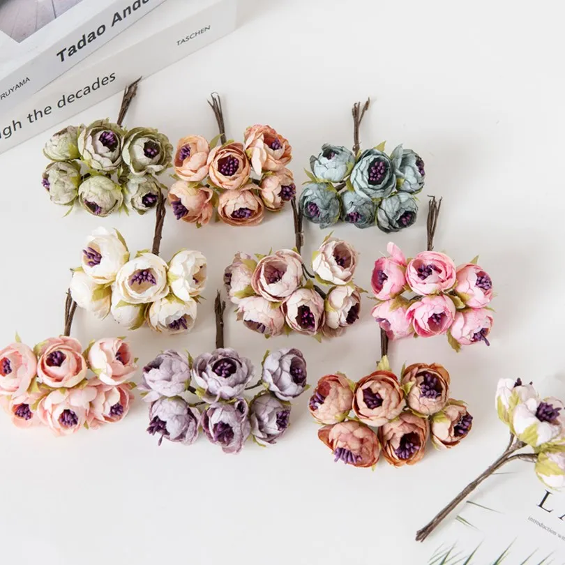 Künstliche Blumen Seide Staubblatt Pflaume Hochzeit Wand Weihnachten Kranz Garten Diy geschenk Box Hause Dekoration Heißer verkauf hohe qualität