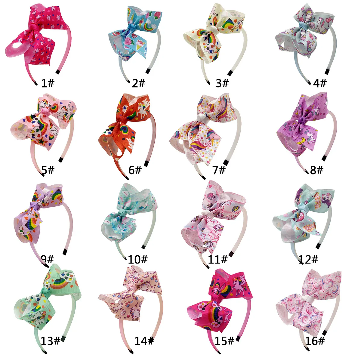 

Children's Cute Printed Headband Unicorn Bow Hairband for Girls Holiday Party Head Buckle