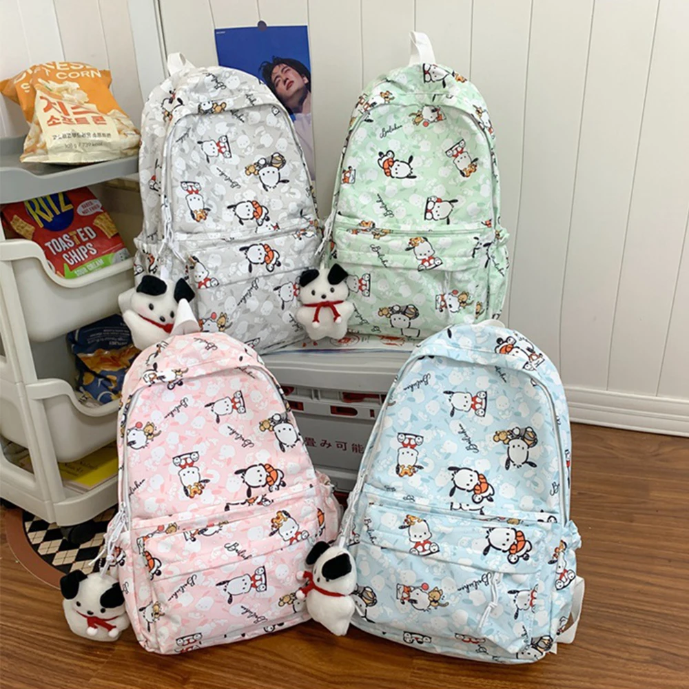 

Школьный ранец с принтом полакко Sanrio, милая ранцевая сумка для учеников Старшей школы, вместительный рюкзак для ноутбука