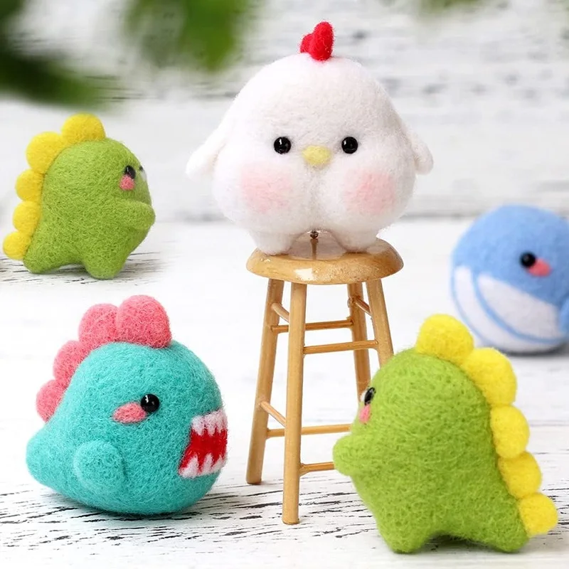BUDDUR Animal Wool Felting Kit With Colorful Wool Yarn And Needles For Fabric Weaving DIY Non-finished Materials Package