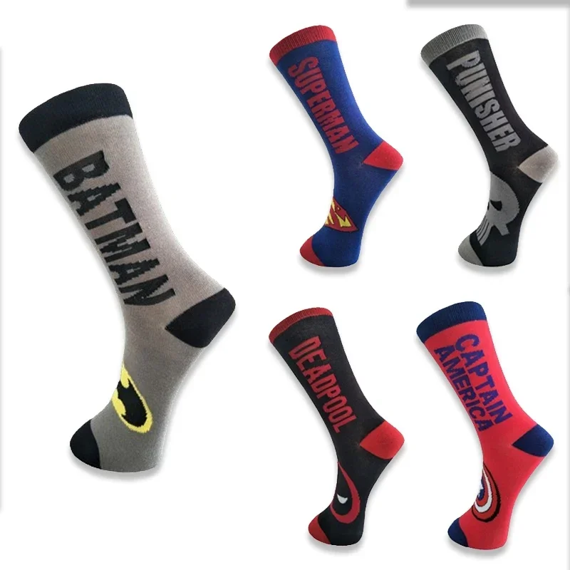 Batman Anime Socks Men Personality Funny Cotton Socks Hip Hop Novità Sokken Calzini Da Skateboard Da Donna Traspiranti Antiscivolo Unisex