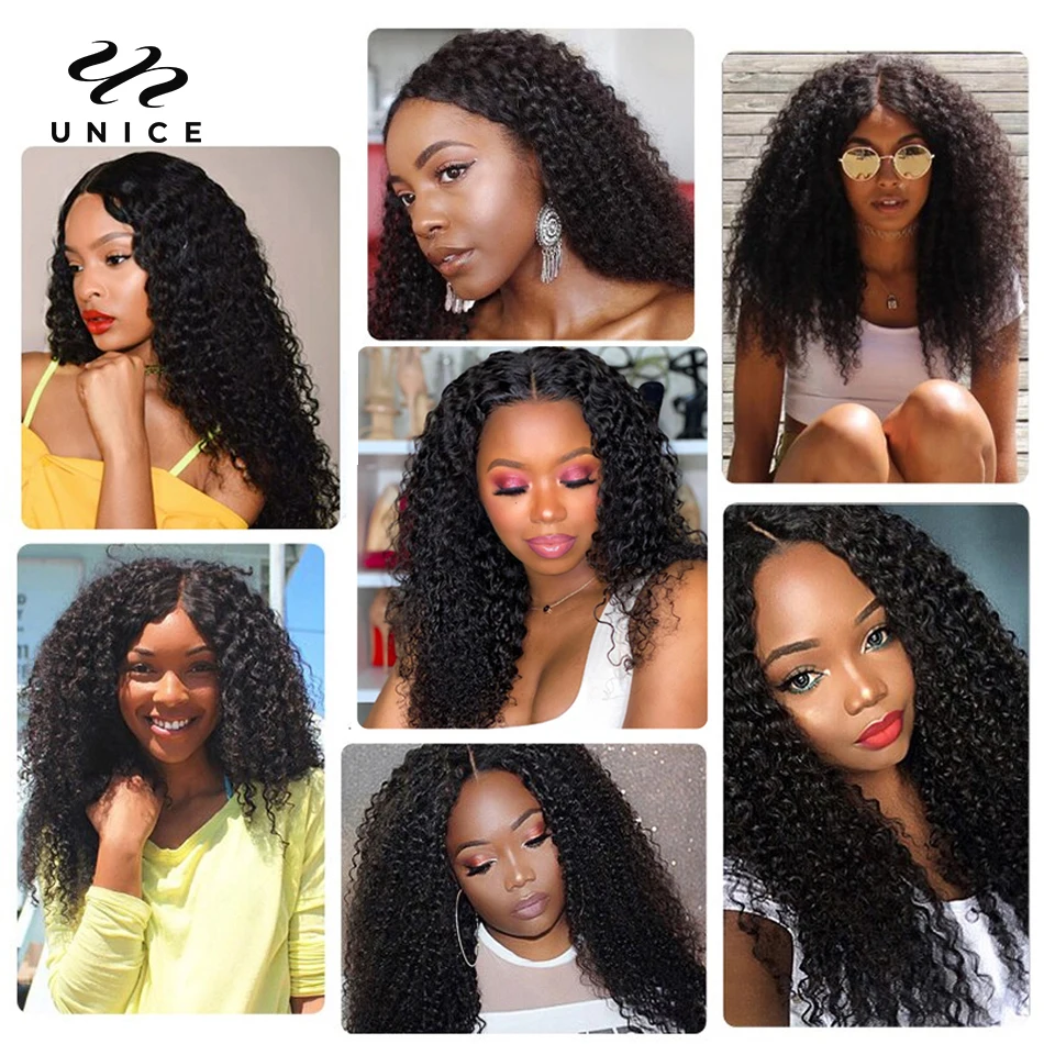 UNice Hair 100% Curly Weave Human Hair Bundles Remy Hair 8-26" Brazilian Hair Weave Bundles Natural Color 10A 3/4 Bundles Deal images - 6