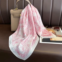 Elegant 2024 Silk Pashmina Scarf: Luxury Square Shawl & Decorative Headband - 70X70cm (JNC1038 - 03)