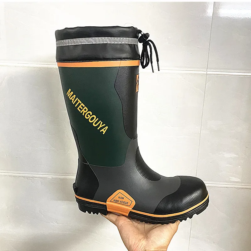 Rainshoes Men's High Rubber Anti-smash And Stab Soft Fishing